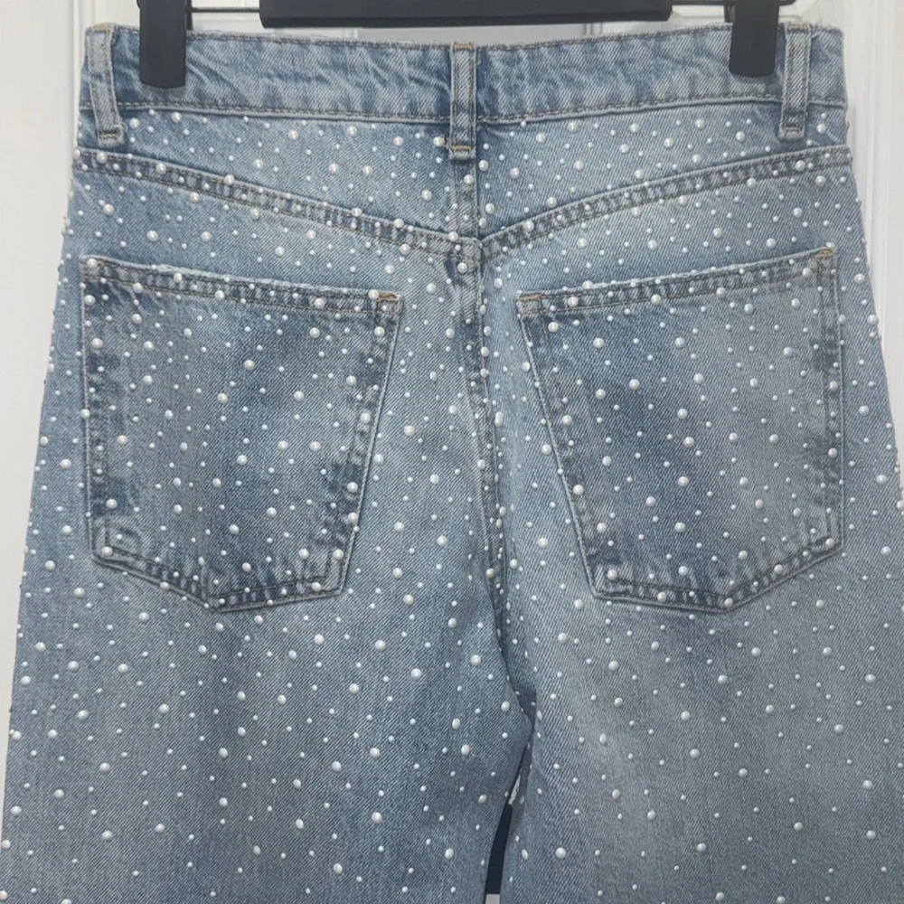 Zara Blue Straight Leg Jeans Timeless Style - Picture 3 of 5